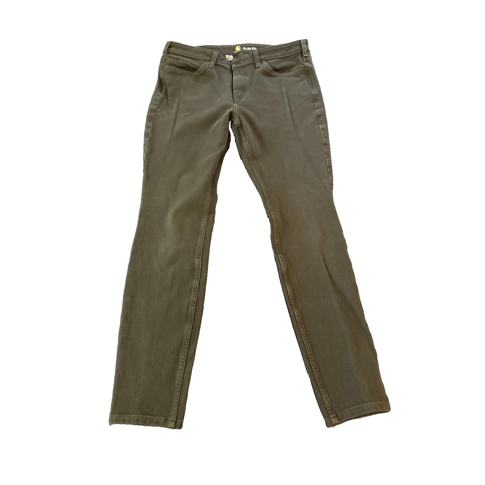 Carhartt Pants Womens Tall 12 Slim Fit Olive Straight Leg Utility Gorpcore Farm